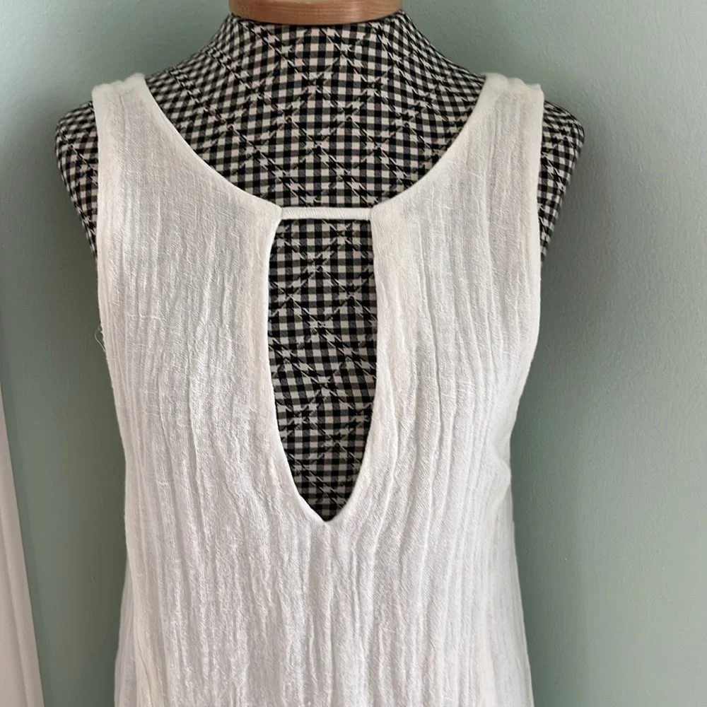 Free People Ivory Textured Mini Dress